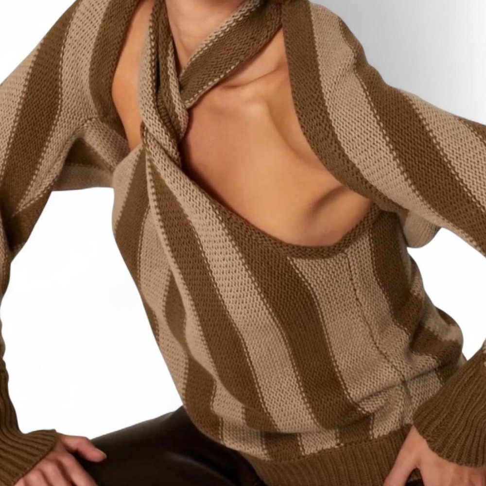 Nicholas Knit Olive Twist Top